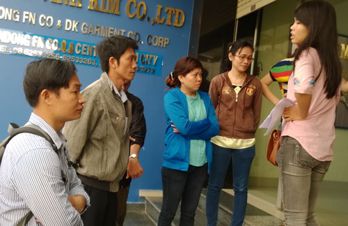 Các nhân viên bị Công ty Hoàng Vĩnh Kim “cấm cửa” vào tháng 2-2014