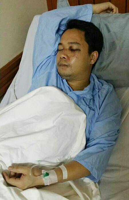 Ông Trần Hoài Nam đang điều trị tại Bệnh viện 