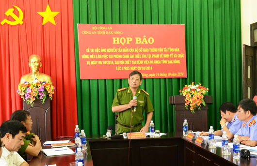 Công an tỉnh họp báo thông tin về cái chết của ông Nguyễn Tấn Mẫn