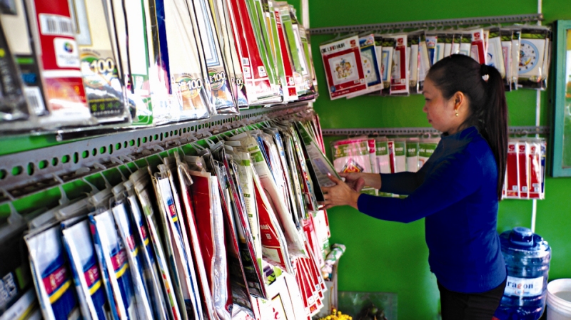 Thị trường tranh thêu chữ thập Thu hút nhiều khách hàng