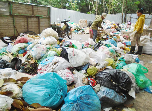 Bãi rác áp sát trường học