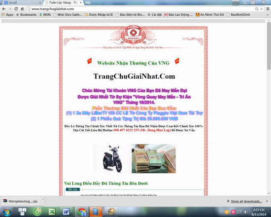 Cảnh giác với giải thưởng từ trên trời rơi xuống