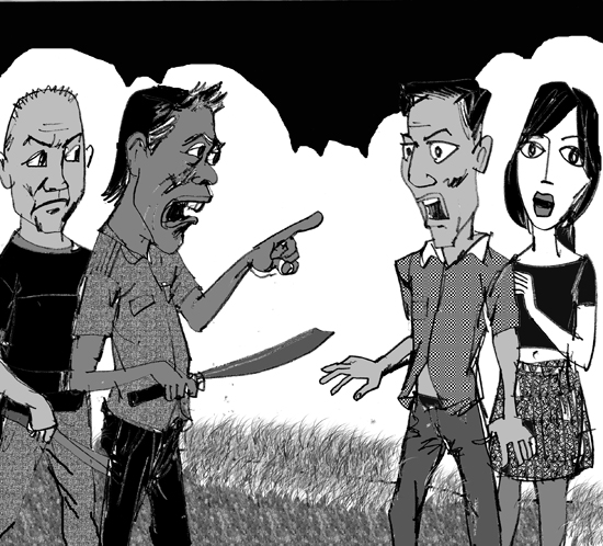 Ba thanh niên quyết đấu vì cô tiếp viên