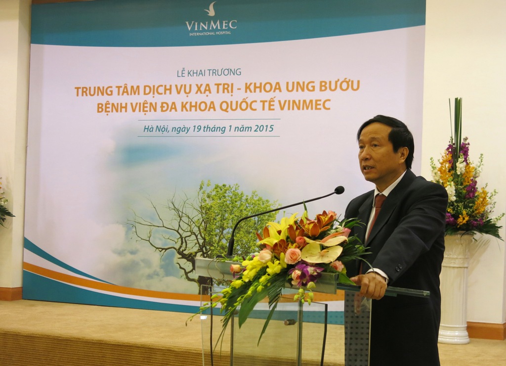 GS.TS Nguyễn Thanh Liêm, Tổng giám đốc Bệnh viện Đa khoa Quốc tế Vinmec phát biểu khai mạc buổi lễ