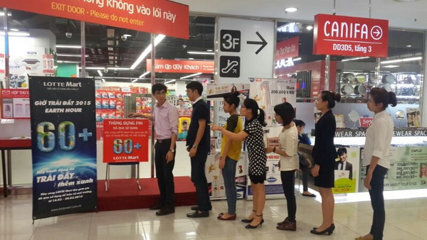 Lotte Mart hành động giờ Trái đất