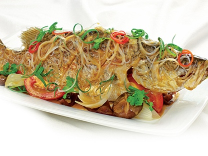 Món cá chẽm chưng tương ở miền Tây