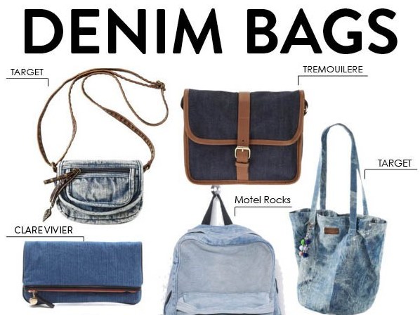 Những mẫu túi xách chất liệu denim khuấy động nắng hè