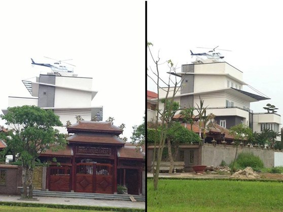 Trực thăng đậu trên nóc nhà đại gia Việt
