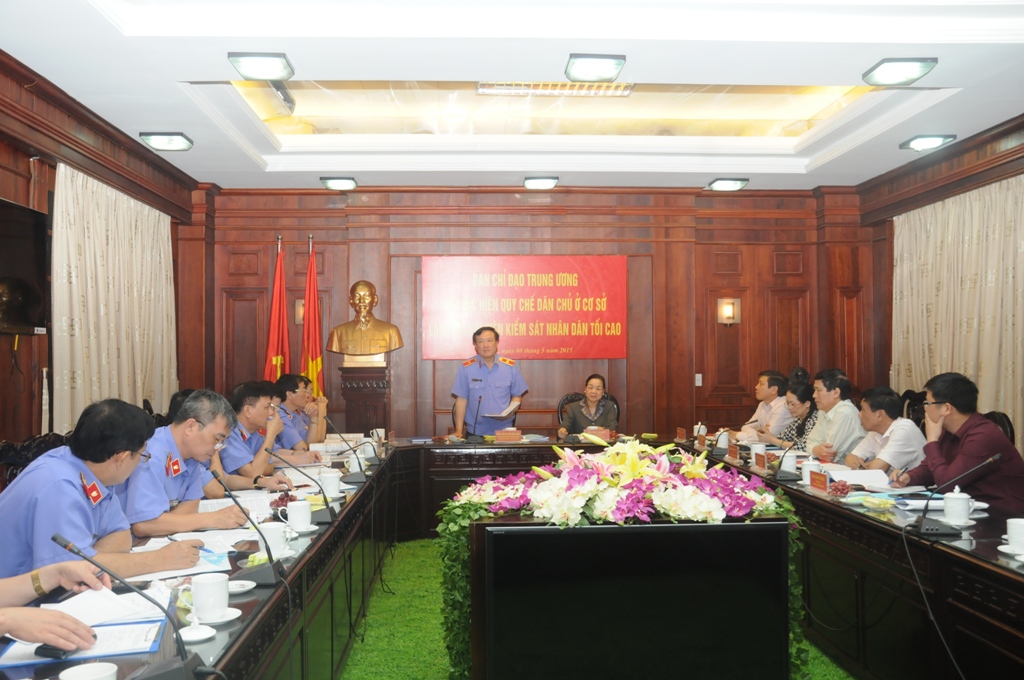 Ban Chỉ đạo Trung ương về thực hiện Quy chế dân chủ ở cơ sở làm việc với VKSNDTC