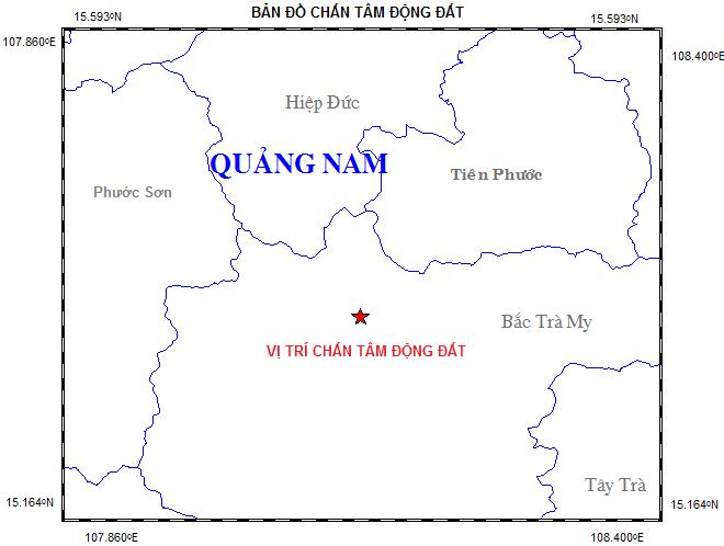 Sáng nay đã xảy ra động đất tại Quảng Nam