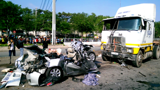 Hiện trường vụ tai nạn. (Ảnh: vtc.vn)