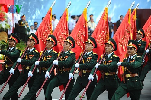 Tại lễ mít tinh kỷ niệm 40 năm giải phóng miền Nam, thống nhất đất nước. (ảnh: Quang Trung)