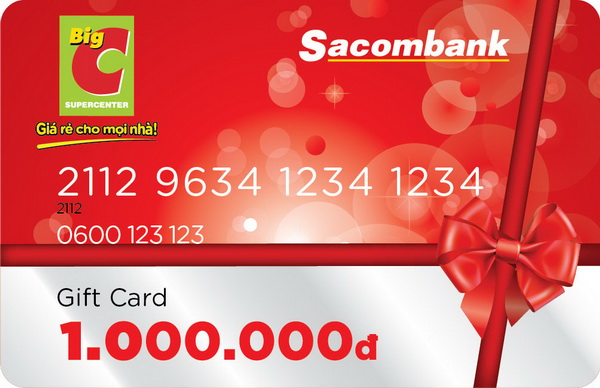 Sacombank phát hành thẻ quà tặng Big C
