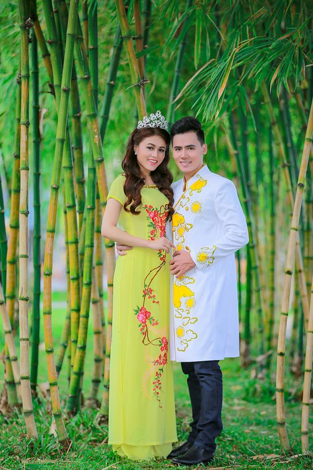 Áo dài cưới ton sur ton