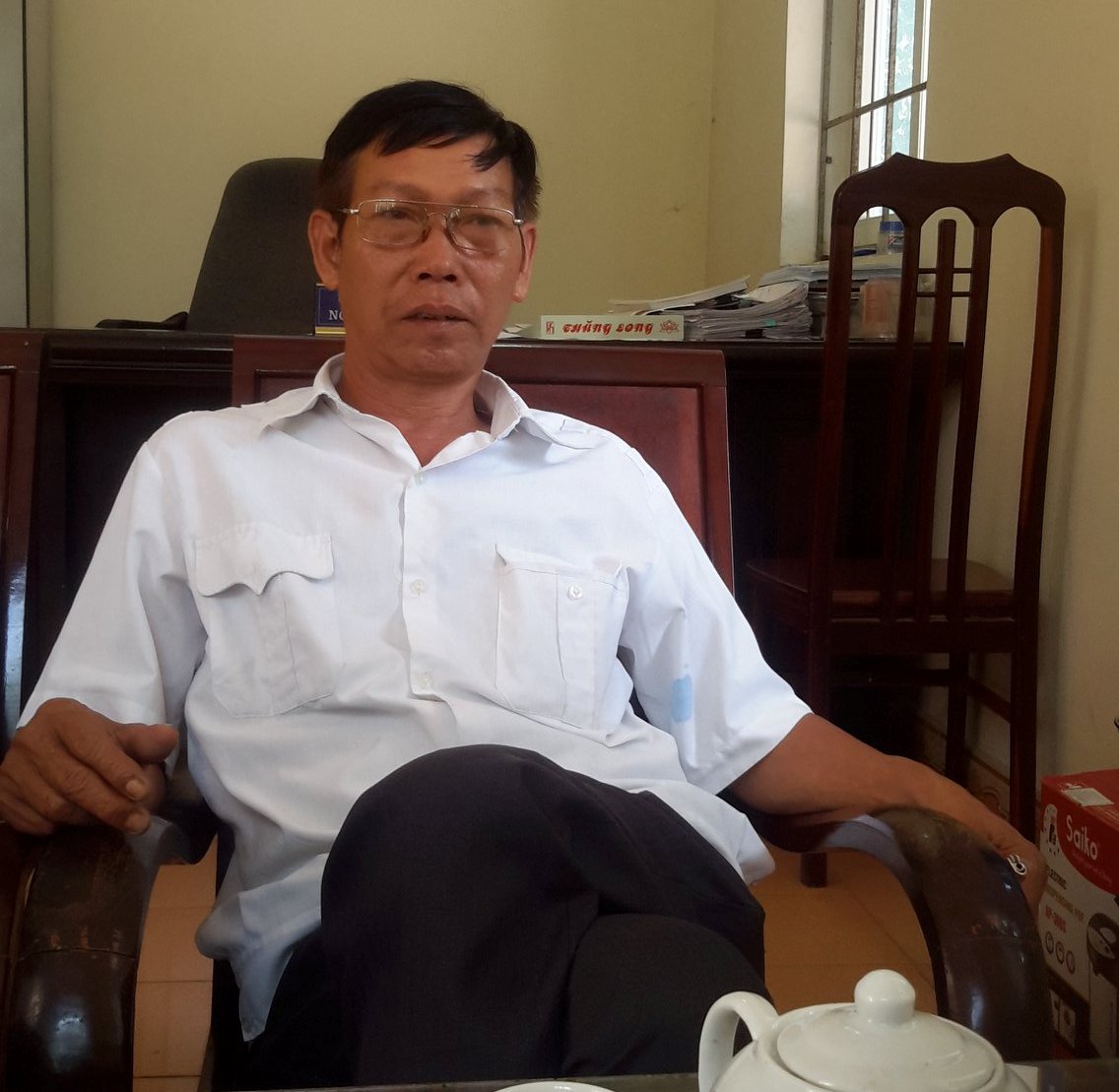 Ông Nguyễn văn Bằng - PCT xã Sơn Dương làm việc với PV