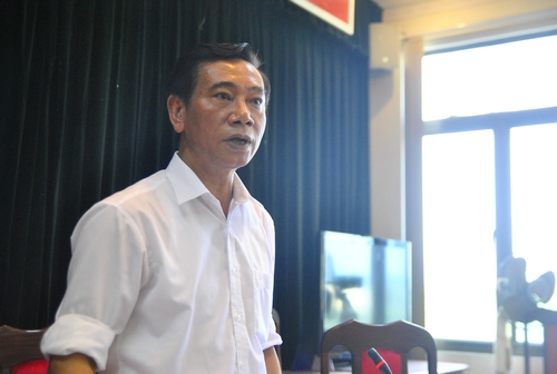 Ông Đỗ Viết Bình, Chủ tịch UBND Quận Ba Đình chủ trì cuộc họp báo lần thứ hai (04/9/2015)