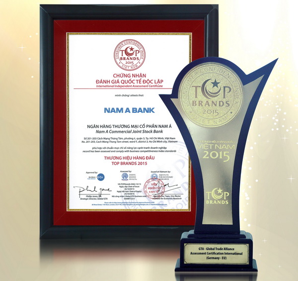 Nam A Bank Thương hiệu hàng đầu - TOP Brands 2015