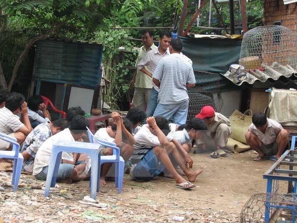 Triệt phá ổ đánh bạc bằng đá gà, tạm giữ 25 đối tượng