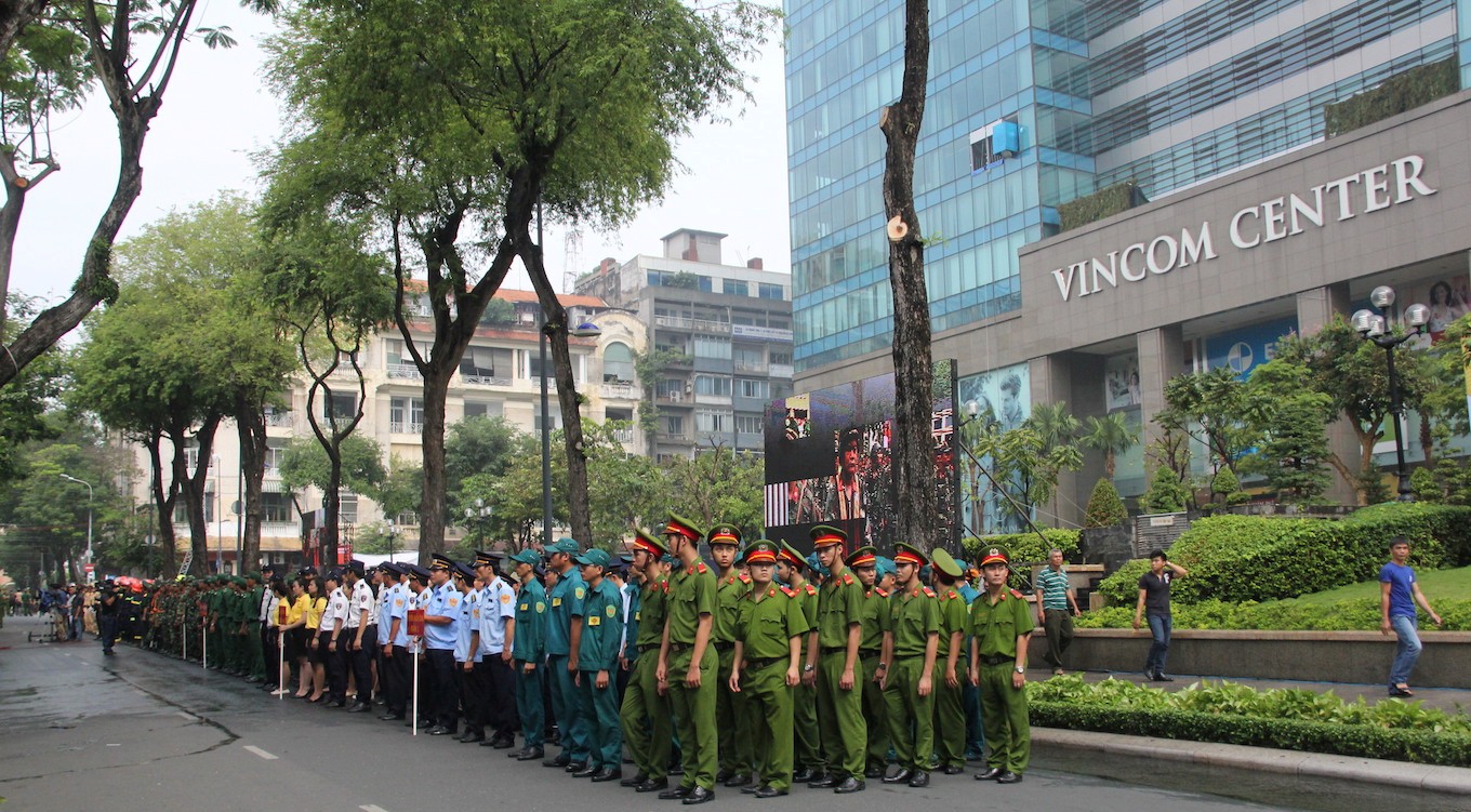 Đông đảo các lực lượng tham gia diễn tập PCCC