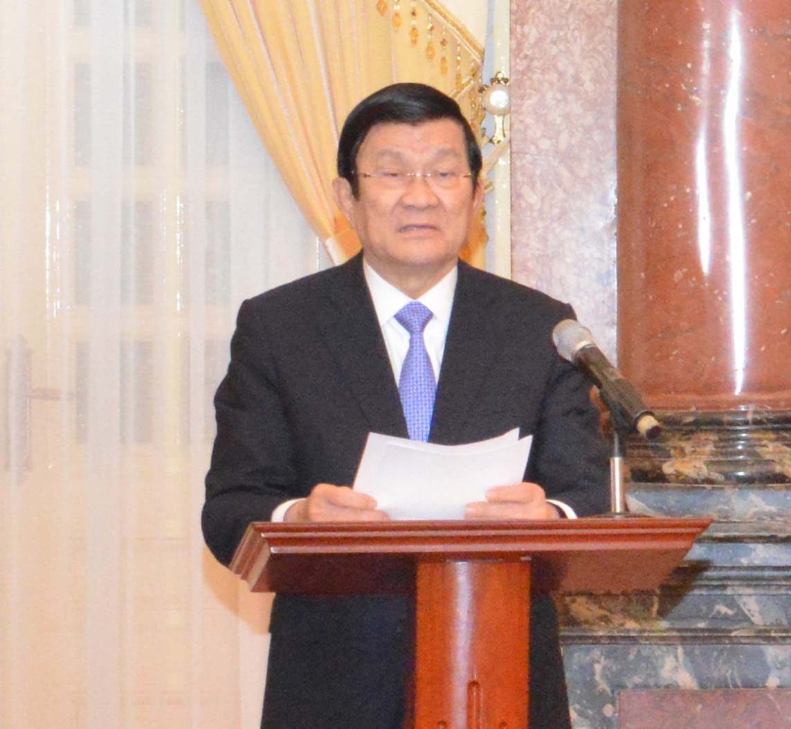 Chủ tịch nước Trương Tấn Sang phát biểu tại buổi lễ 