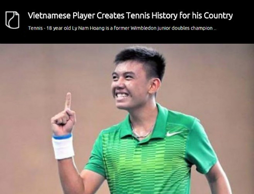 Lý Hoàng Nam được vinh danh trên tạp chí quần vợt Mỹ