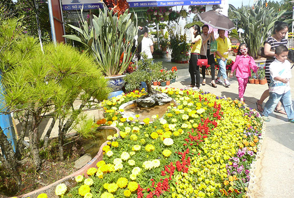 Những không gian hoa độc đáo bên hồ Xuân Hương