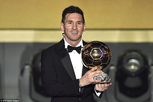 Messi lần thứ 5 có được danh hiệu Quả bóng vàng