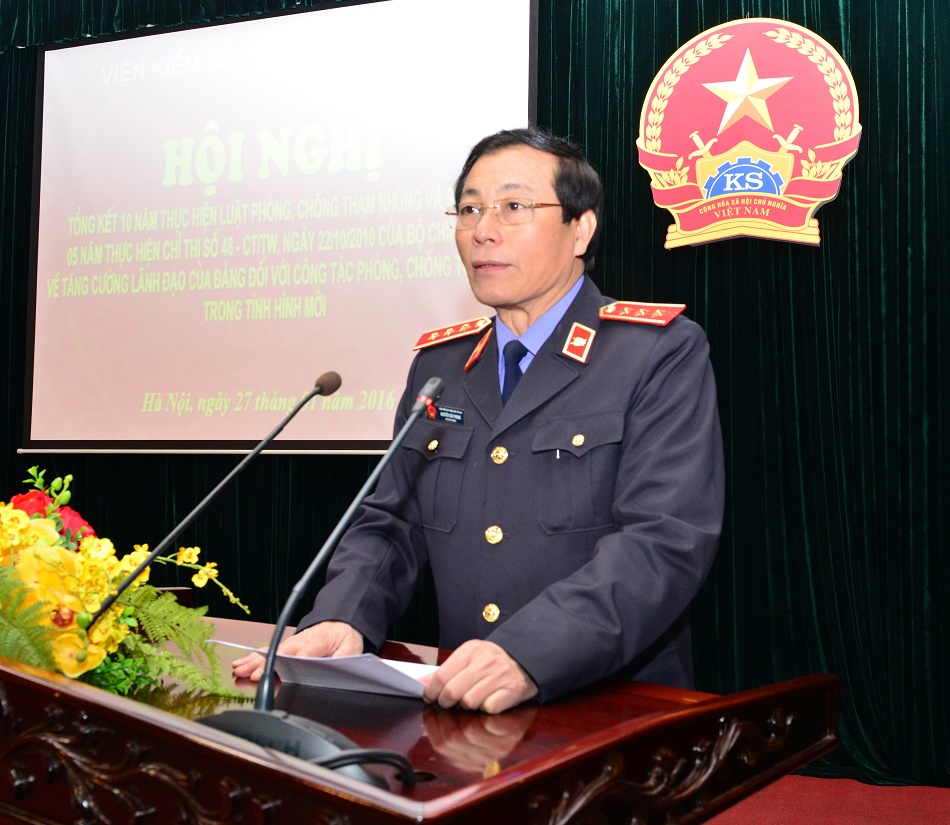Đồng chí Nguyễn Hải Phong, Phó Viện trưởng Thường trực VKSNDTC phát biểu chỉ đạo tại Hội nghị 