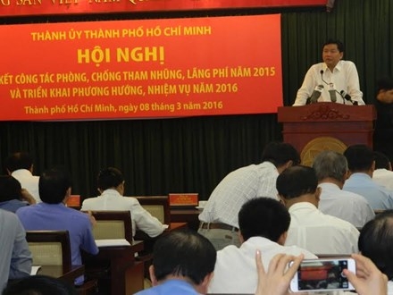 Bí thư Thành ủy TP.HCM Đinh La Thăng tại hội nghị.