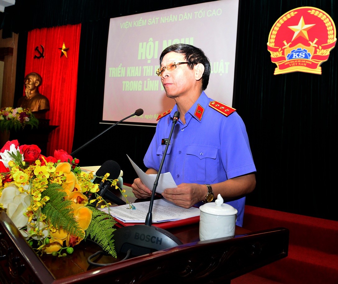 Đồng chí Lê Hữu Thể, Phó Viện trưởng VKSNDTC quán triệt kế hoạch tập huấn các đạo luật