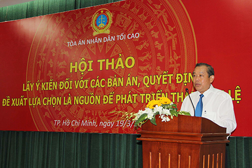 Chánh án TANDTC Trương Hòa Bình phát biểu chỉ đạo tại Hội thảo