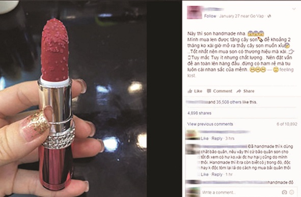 Mỹ phẩm tự chế tràn lan Quản lý khó khăn và lỏng lẻo