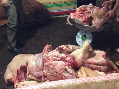 Gom heo chết về sơ chế để bán ra chợ