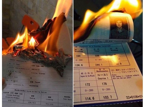 Thanh niên đốt bằng du học gây tranh cãi