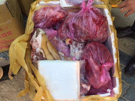 Bắt 170kg thịt chảy nước nghi heo nái giả thịt dê