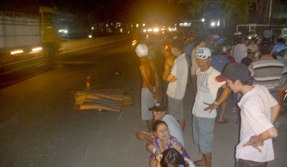 Truy tìm xe container cán chết người bỏ trốn