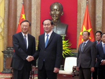 Chủ tịch nước Trần Đại Quang tiếp ông Dương Khiết Trì