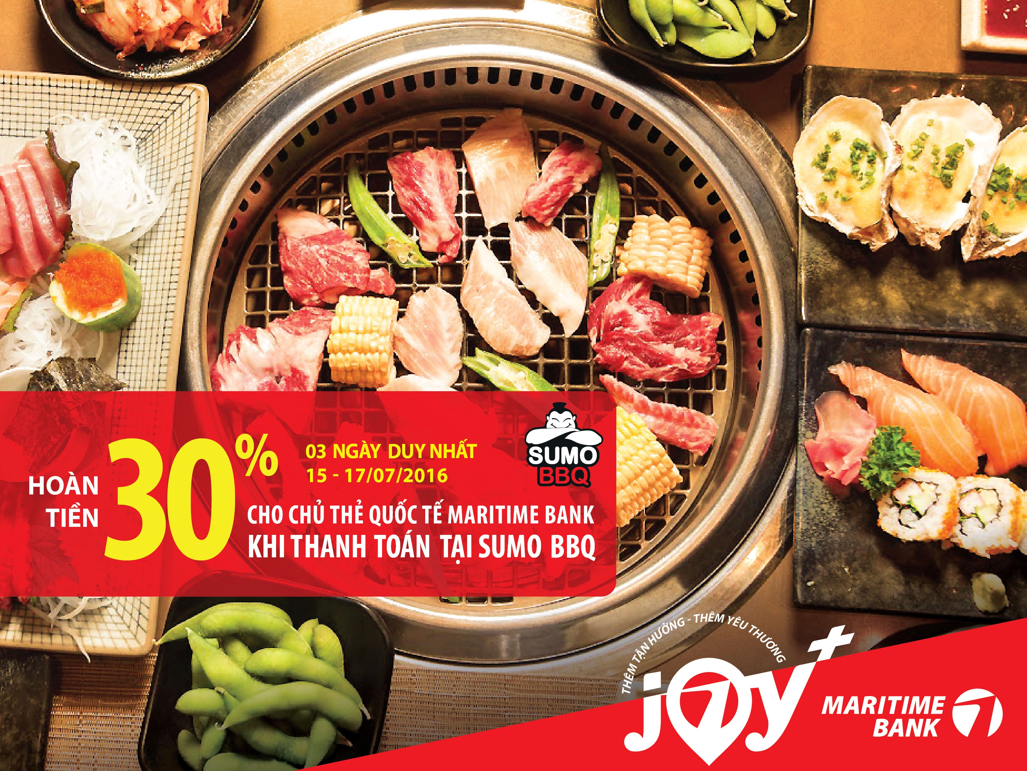 Ăn uống thả ga, hoàn tiền cực đã tới 30 với thẻ quốc tế Maritime Bank