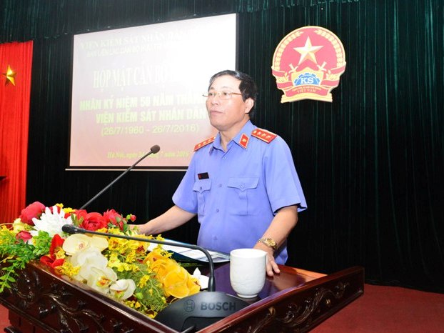 Phó Viện trưởng Thường trực VKSNDTC Nguyễn Hải Phong phát biểu tại buổi họp mặt 