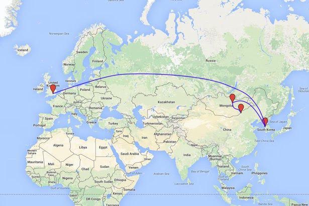  Chặng đường để bay từ London tới Mông Cổ để thay lốp ô tô.