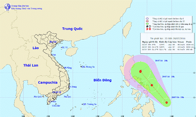 Xuất hiện vùng áp thấp mới đang mạnh lên thành bão số 2