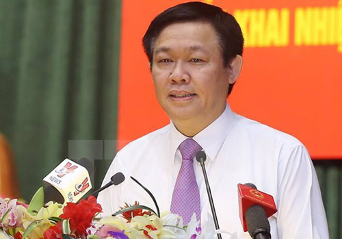  Phó thủ tướng Vương Đình Huệ tại cuộc tiếp xúc cử tri. Ảnh: TTXVN.