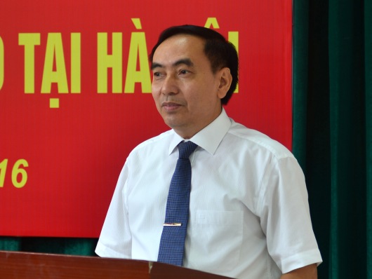 Chánh án TAND cấp cao tại Hà Nội Phạm Văn Hà phát biểu tại Lễ ký Quy chế phối hợp