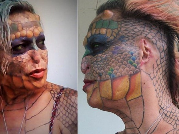 Quý bà Rồng gây bất ngờ khi cắt tai để có ngoại hình bò sát