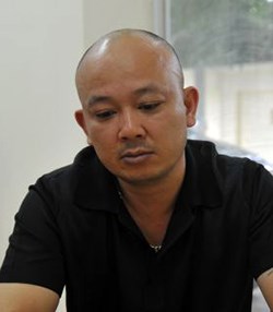 Nguyễn Quang Hà tại cơ quan điều tra. Ảnh: Cục CSGT.