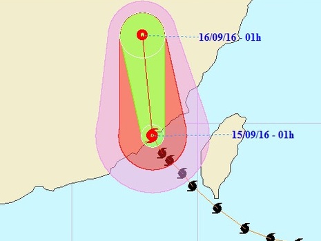 Siêu bão Meranti đã vào lãnh thổ Trung Quốc