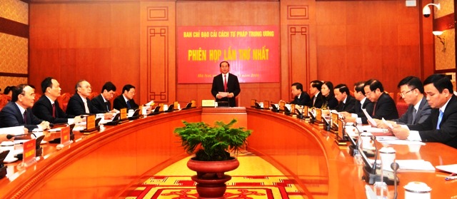 Chủ tịch nước Trần Đại Quang, Trưởng BCĐCCTP Trung ương phát biểu tại Phiên họp thứ nhất