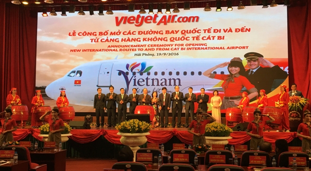 Hãng hàng không VietJet Air khai trương đường bay quốc tế đi và đến Cảng hàng không quốc tế Cát Bi