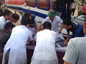 Điều trực thăng đưa bệnh nhân về Hà Nội