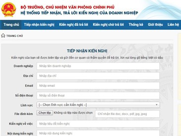Chính phủ lập website xử lý mọi vấn đề doanh nghiệp phản ánh
